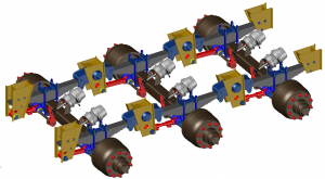 Подвеска двускатная 3*12т высокая широкая рессорная HJBridge 163.50-2900004-FR00